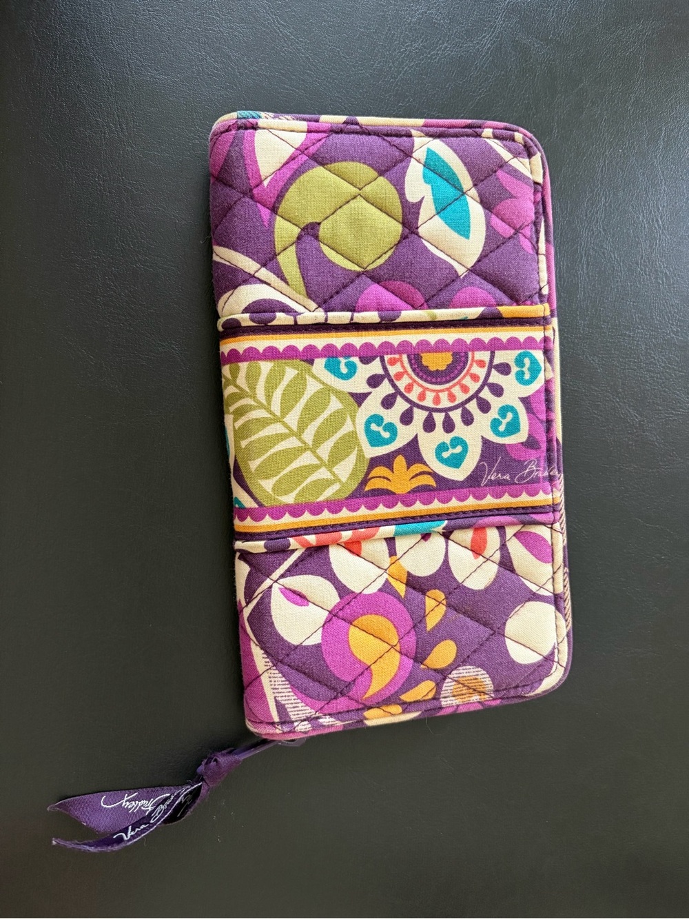 Vera Bradley Accordion Wallet in the retired Plum Crazy pattern